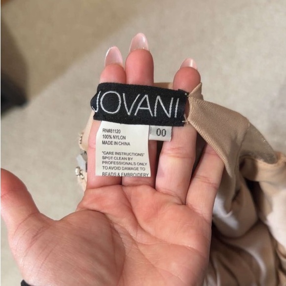 Jovani 59762 Deep V Neck Sequin Embellished Mermaid Charcoal Prom Pageant Dress - Picture 5 of 9